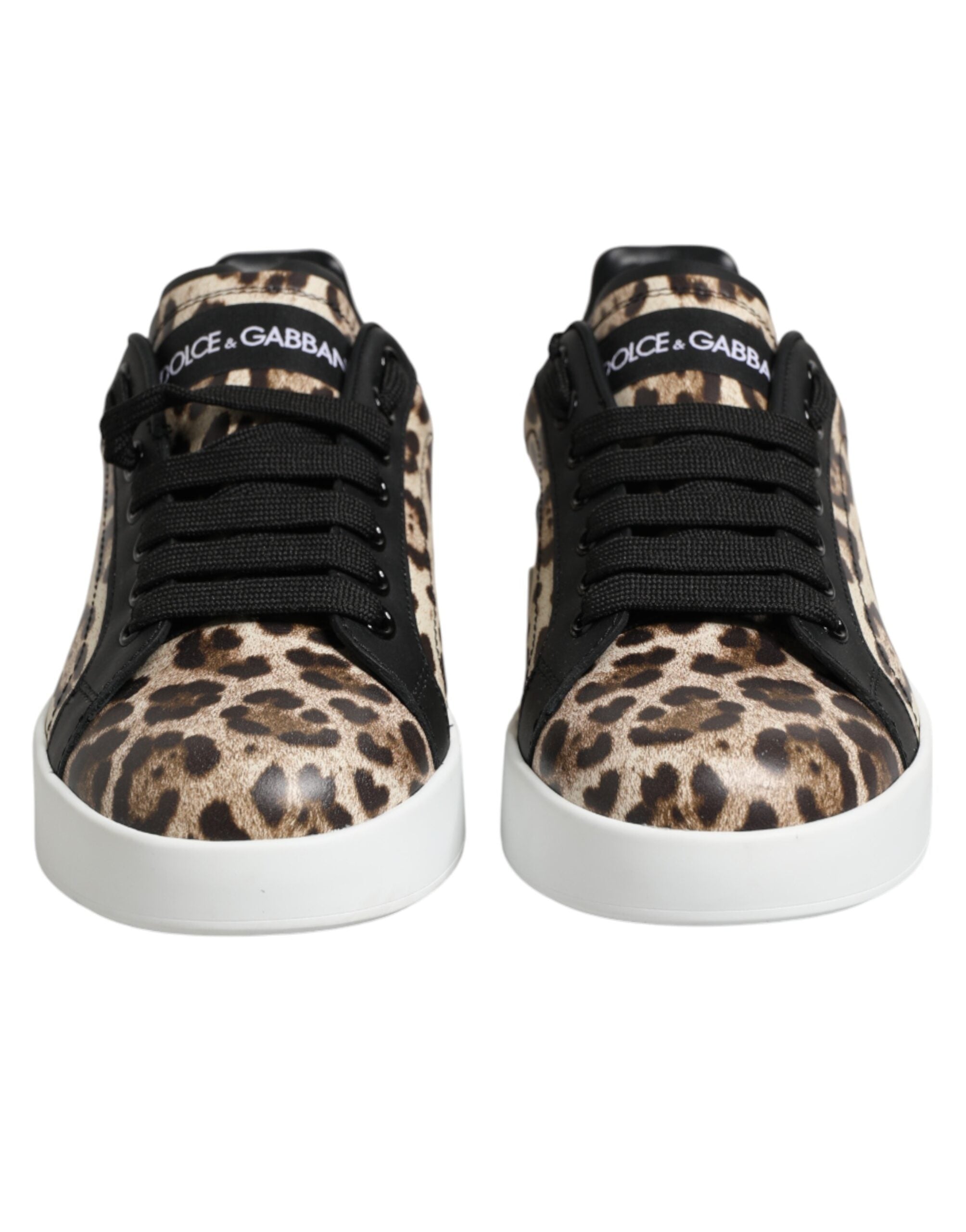 Dolce & Gabbana Καφέ Δερμάτινα Leopard Χαμηλά Sneakers Παπούτσια