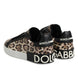 Dolce & Gabbana Καφέ Δερμάτινα Leopard Χαμηλά Sneakers Παπούτσια
