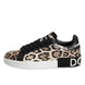 Dolce & Gabbana Καφέ Δερμάτινα Leopard Χαμηλά Sneakers Παπούτσια