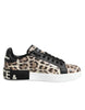 Dolce & Gabbana Καφέ Δερμάτινα Leopard Χαμηλά Sneakers Παπούτσια