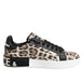 Dolce & Gabbana Καφέ Δερμάτινα Leopard Χαμηλά Sneakers Παπούτσια