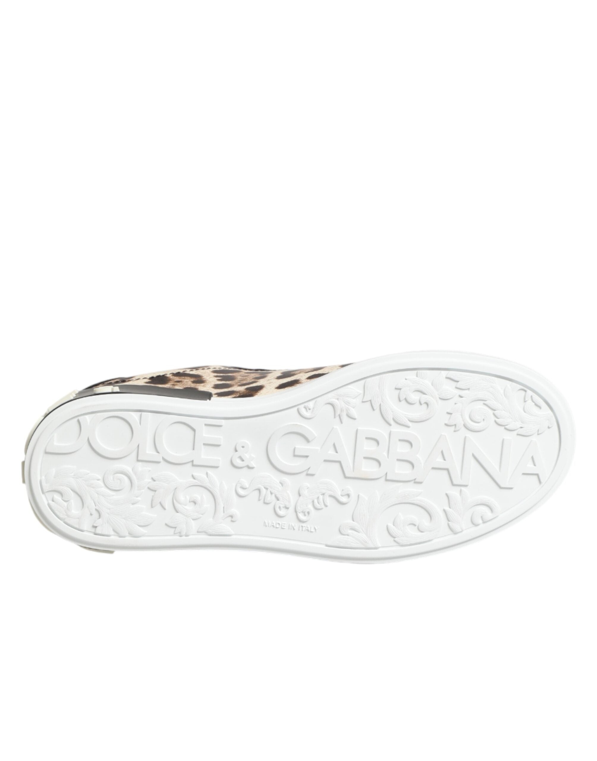 Dolce & Gabbana Καφέ Δερμάτινα Leopard Χαμηλά Sneakers Παπούτσια
