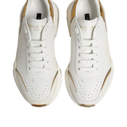 Dolce & Gabbana White Gold Daymaster Low Top Sneakers Shoes