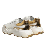 Dolce & Gabbana White Gold Daymaster Low Top Sneakers Shoes