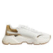 Dolce & Gabbana White Gold Daymaster Low Top Sneakers Shoes
