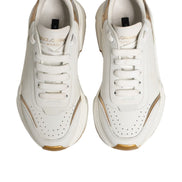 Dolce & Gabbana White Gold Daymaster Low Top Sneakers Shoes