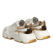 Dolce & Gabbana White Gold Daymaster Low Top Sneakers Shoes