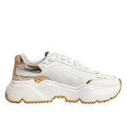 Dolce & Gabbana White Gold Daymaster Low Top Sneakers Shoes