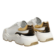 Dolce & Gabbana White Gold Daymaster Low Top Sneakers Shoes