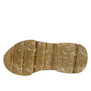 Dolce & Gabbana White Gold Daymaster Low Top Sneakers Shoes