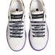 Dolce & Gabbana White Purple Leather Low Top Sneaker Shoes