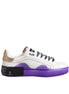 Dolce & Gabbana White Purple Leather Low Top Sneaker Shoes
