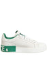 Dolce & Gabbana White Green Leather Low Top Sneakers Shoes