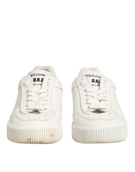 Dolce & Gabbana White Leather MIAMI Low Top Sneakers Shoes