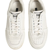 Dolce & Gabbana White Leather MIAMI Low Top Sneakers Shoes
