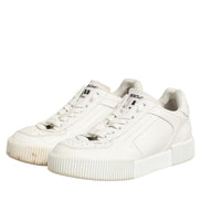 Dolce & Gabbana White Leather MIAMI Low Top Sneakers Shoes