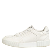 Dolce & Gabbana White Leather MIAMI Low Top Sneakers Shoes