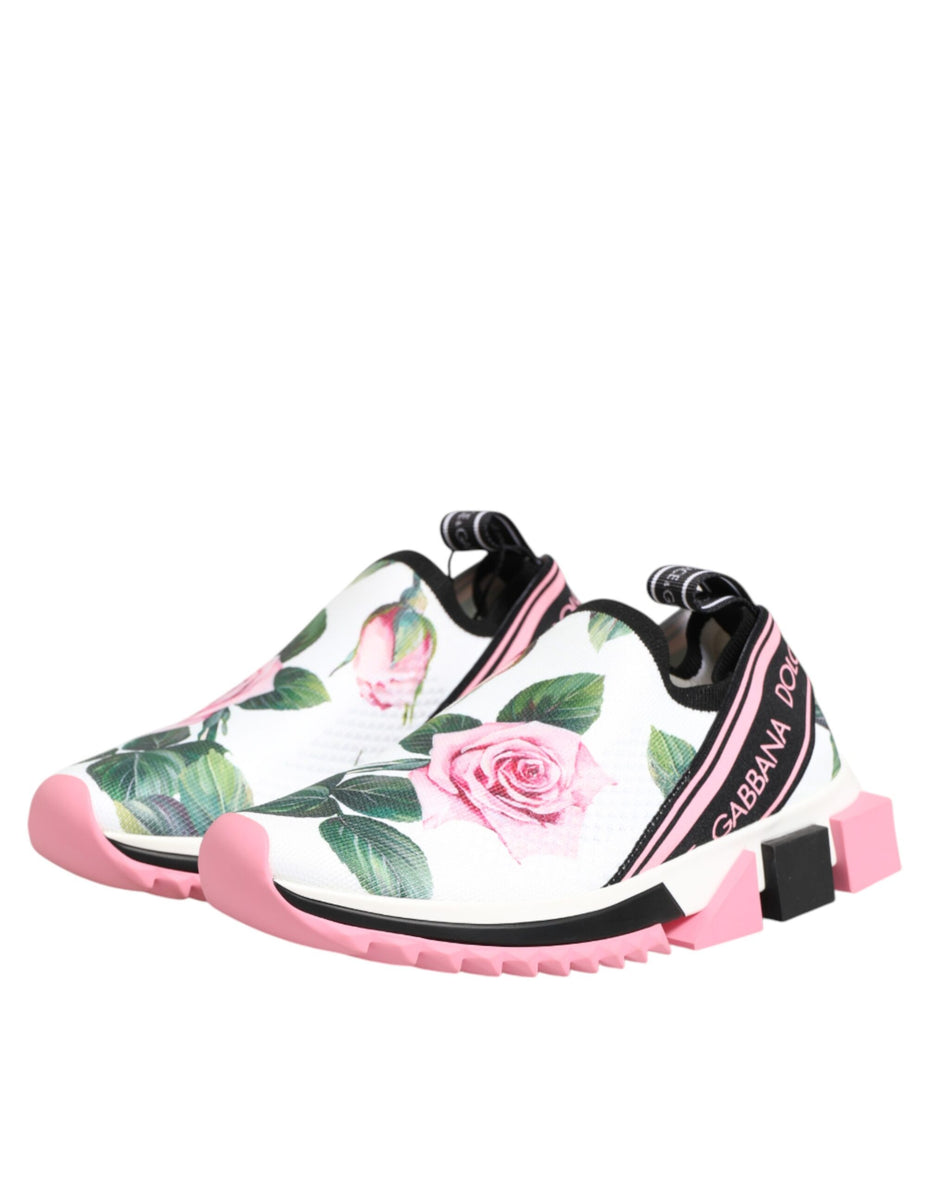 Dolce & Gabbana Αθλητικά Παπούτσια Sorrento με Σχέδιο Λευκό Τριαντάφυλλο