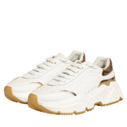 Dolce & Gabbana White Gold Daymaster Low Top Sneakers Shoes