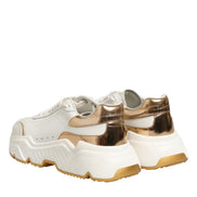 Dolce & Gabbana White Gold Daymaster Low Top Sneakers Shoes