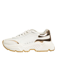 Dolce & Gabbana White Gold Daymaster Low Top Sneakers Shoes