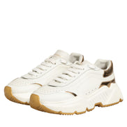 Dolce & Gabbana White Gold Daymaster Low Top Sneakers Shoes