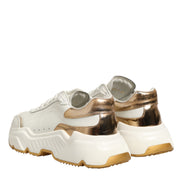 Dolce & Gabbana White Gold Daymaster Low Top Sneakers Shoes