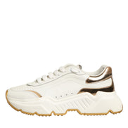 Dolce & Gabbana White Gold Daymaster Low Top Sneakers Shoes