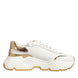 Dolce & Gabbana Λευκά Χρυσά Παπούτσια Daymaster Low Top Sneakers