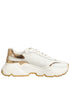 Dolce & Gabbana Λευκά Χρυσά Παπούτσια Daymaster Low Top Sneakers