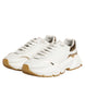 Dolce & Gabbana Λευκά Χρυσά Παπούτσια Daymaster Low Top Sneakers