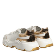 Dolce & Gabbana White Gold Daymaster Low Top Sneakers Shoes
