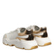 Dolce & Gabbana Λευκά Χρυσά Παπούτσια Daymaster Low Top Sneakers