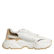 Dolce & Gabbana Λευκά Χρυσά Παπούτσια Daymaster Low Top Sneakers