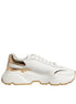 Dolce & Gabbana Λευκά Χρυσά Παπούτσια Daymaster Low Top Sneakers