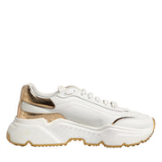 Dolce & Gabbana White Gold Daymaster Low Top Sneakers Shoes