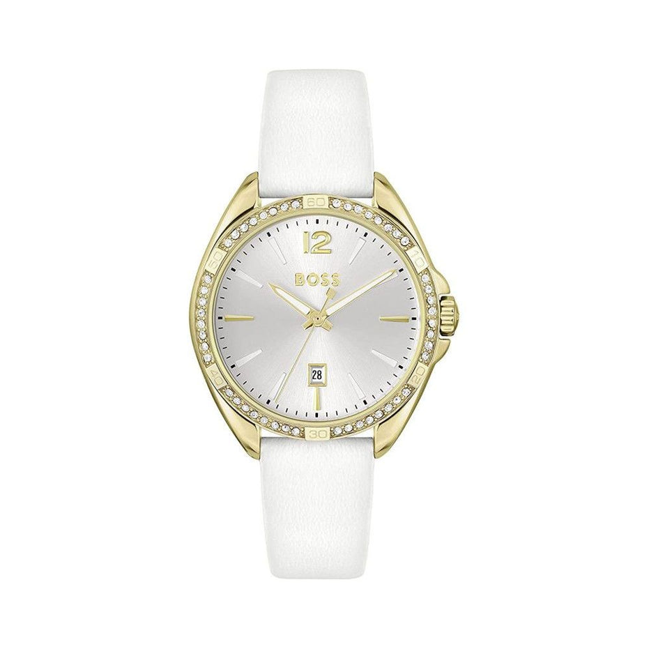 Hugo Boss White Stainless Steel Dress Watch