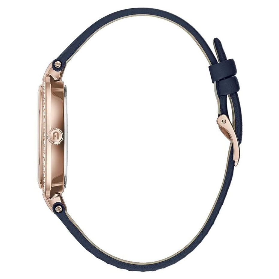 Γυναικείο Ρολόι Furla με Μπλε Δερμάτινο Λουράκι