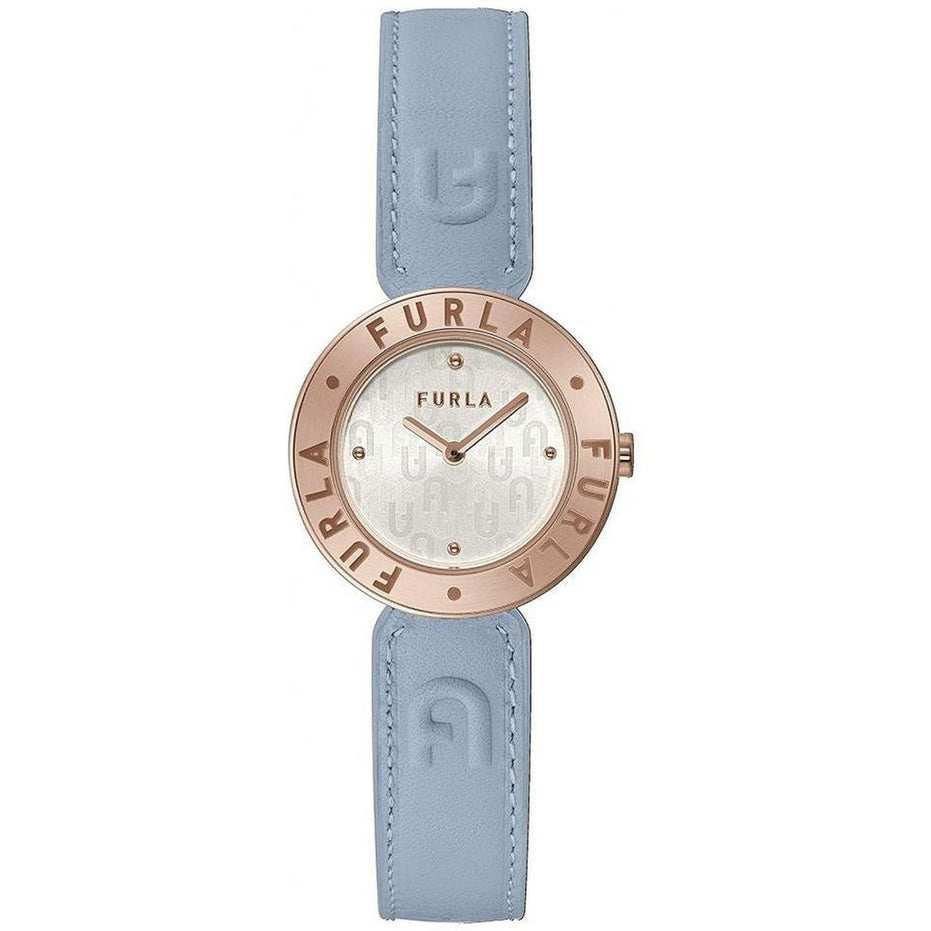 Γυναικείο Ρολόι Furla με Μπλε Δερμάτινο Λουράκι