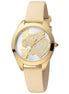 Just Cavalli Beige Leather Dress Watch