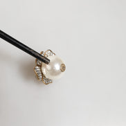 Dolce & Gabbana Gold Tone Maxi Faux Pearl Floral Clip-on Jewelry Earrings