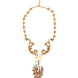 Dolce & Gabbana Gold Ceramic Crystal Cherub Baroque Pendant Necklace