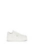 Prada White Calf Leather Bos Taurus Platform Sneakers