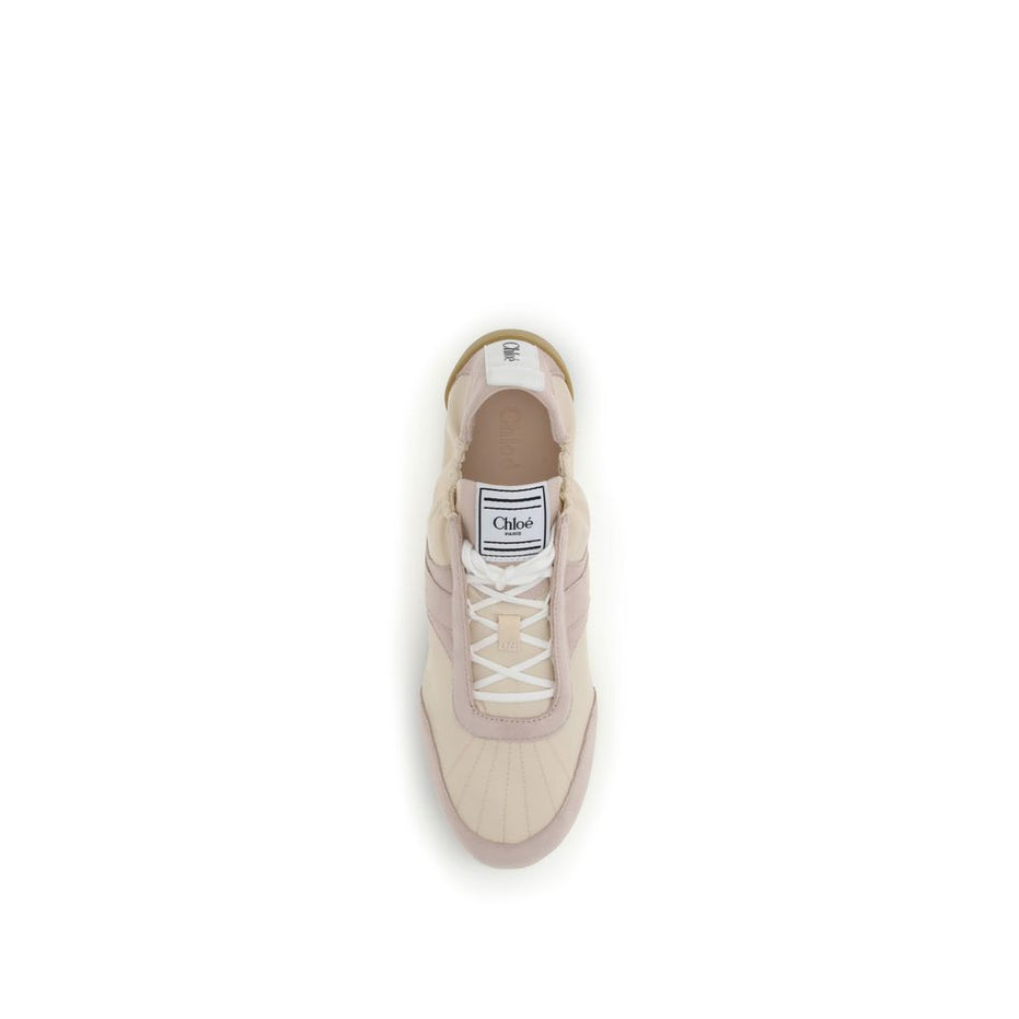 Chloé Beige Nylon Athletic Sneakers