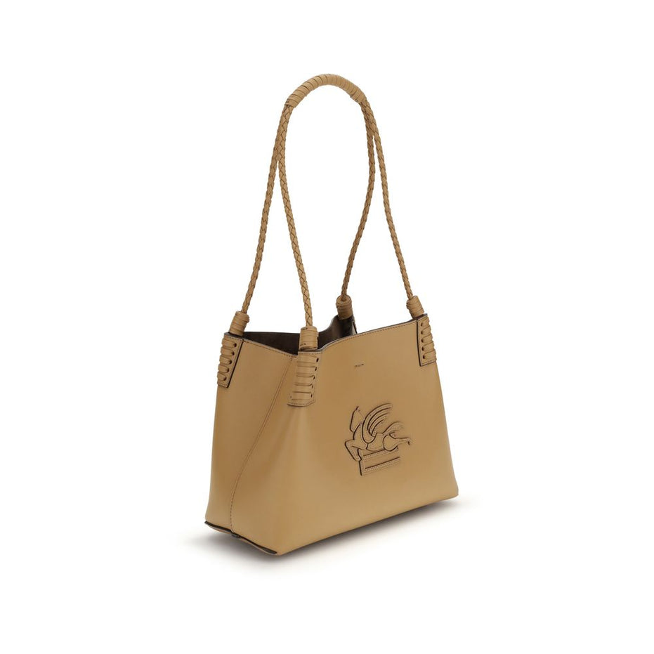 Etro Beige Calf Leather Bos Taurus Shoulder Bag