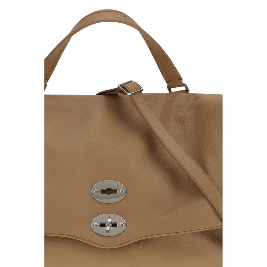 Zanellato Brown Calf Leather Bos Taurus Shoulder Bag