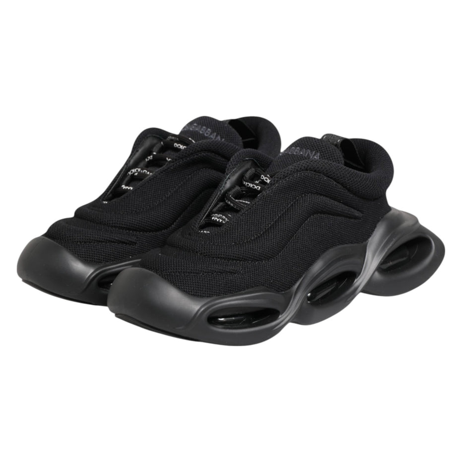 Dolce & Gabbana Μαύρα Slip On Χαμηλά Sneakers Wave